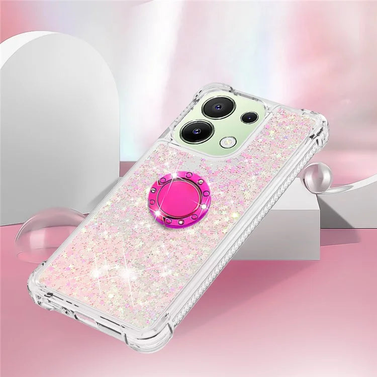 YB Quicksand Series-7 TPU Phone Case for Xiaomi Redmi Note 13 4G Kickstand Cover
