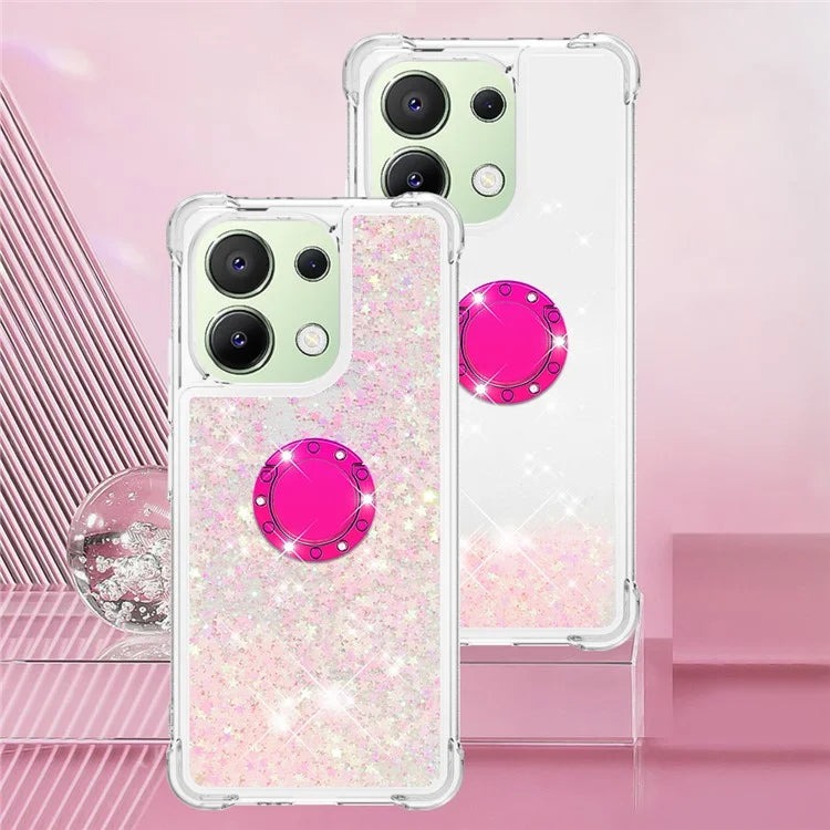 YB Quicksand Series-7 TPU Phone Case for Xiaomi Redmi Note 13 4G Kickstand Cover