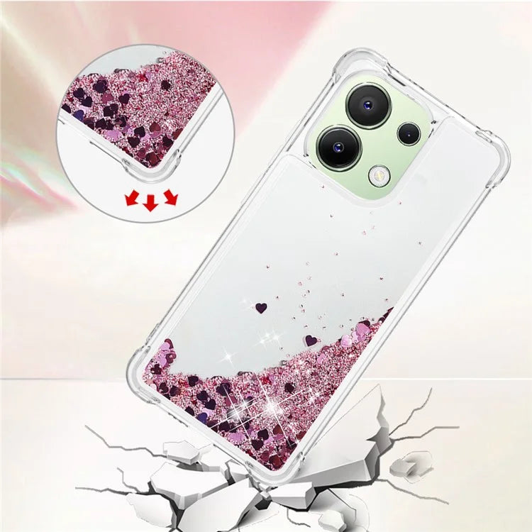 YB Quicksand Series-1 for Xiaomi Redmi Note 13 4G Shockproof TPU Phone Case Built-in Moving Sand Cover