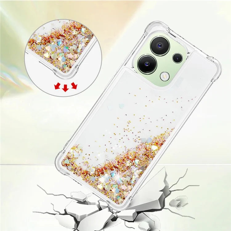 YB Quicksand Series-1 for Xiaomi Redmi Note 13 4G Shockproof TPU Phone Case Built-in Moving Sand Cover