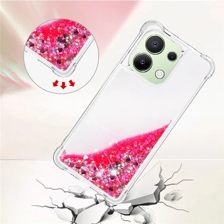 YB Quicksand Series-1 for Xiaomi Redmi Note 13 4G Shockproof TPU Phone Case Built-in Moving Sand Cover