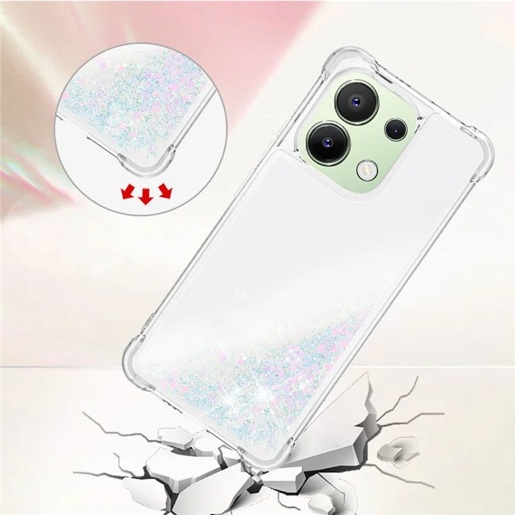YB Quicksand Series-1 for Xiaomi Redmi Note 13 4G Shockproof TPU Phone Case Built-in Moving Sand Cover