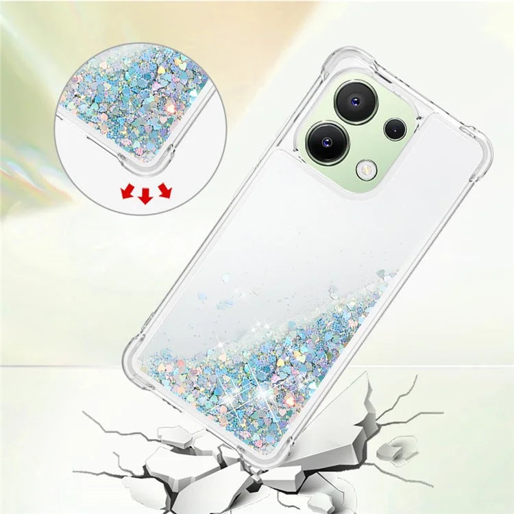 YB Quicksand Series-1 for Xiaomi Redmi Note 13 4G Shockproof TPU Phone Case Built-in Moving Sand Cover