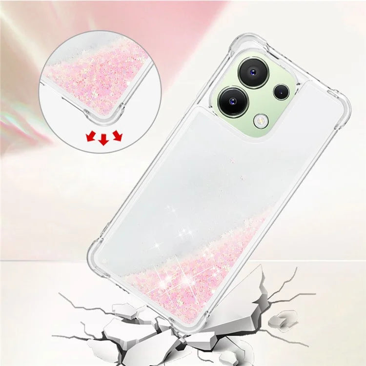 YB Quicksand Series-1 for Xiaomi Redmi Note 13 4G Shockproof TPU Phone Case Built-in Moving Sand Cover