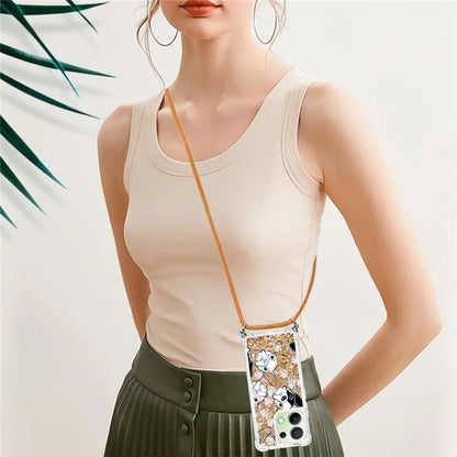 YB Quicksand Series-5 for Xiaomi Redmi Note 13 4G TPU Case Flowing Glittery Powder Phone Cover with Lanyard