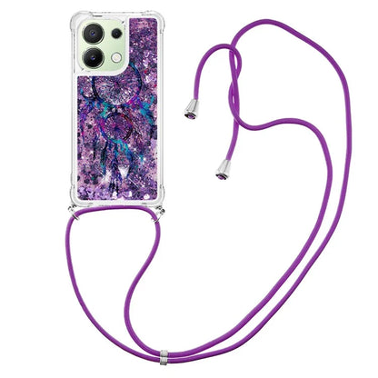 YB Quicksand Series-5 for Xiaomi Redmi Note 13 4G TPU Case Flowing Glittery Powder Phone Cover with Lanyard