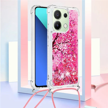 YB Quicksand Series-5 for Xiaomi Redmi Note 13 4G TPU Case Flowing Glittery Powder Phone Cover with Lanyard