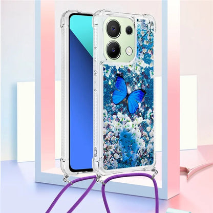 YB Quicksand Series-5 for Xiaomi Redmi Note 13 4G TPU Case Flowing Glittery Powder Phone Cover with Lanyard