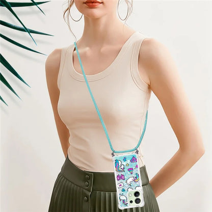 YB Quicksand Series-5 for Xiaomi Redmi Note 13 4G TPU Case Flowing Glittery Powder Phone Cover with Lanyard