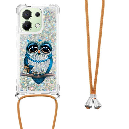 YB Quicksand Series-5 for Xiaomi Redmi Note 13 4G TPU Case Flowing Glittery Powder Phone Cover with Lanyard