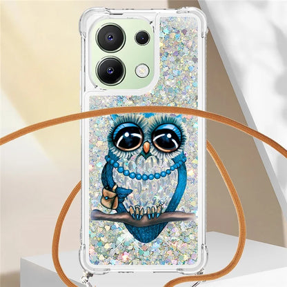 YB Quicksand Series-5 for Xiaomi Redmi Note 13 4G TPU Case Flowing Glittery Powder Phone Cover with Lanyard