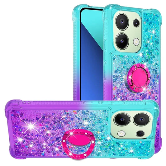 YB Quicksand Series-8 for Xiaomi Redmi Note 13 4G Case Bling Glitter Kickstand TPU Cover