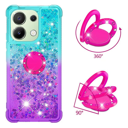 YB Quicksand Series-8 for Xiaomi Redmi Note 13 4G Case Bling Glitter Kickstand TPU Cover