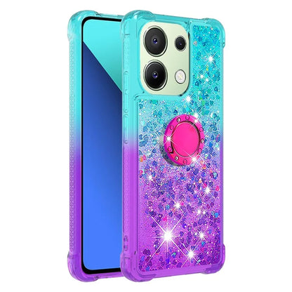YB Quicksand Series-8 for Xiaomi Redmi Note 13 4G Case Bling Glitter Kickstand TPU Cover