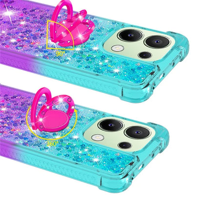 YB Quicksand Series-8 for Xiaomi Redmi Note 13 4G Case Bling Glitter Kickstand TPU Cover