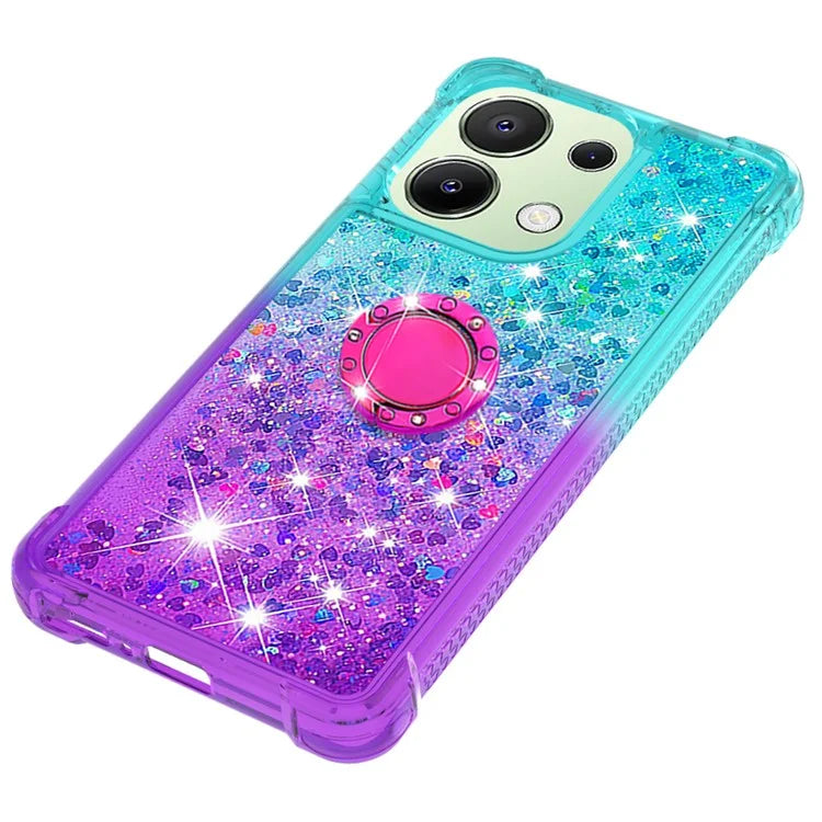 YB Quicksand Series-8 for Xiaomi Redmi Note 13 4G Case Bling Glitter Kickstand TPU Cover