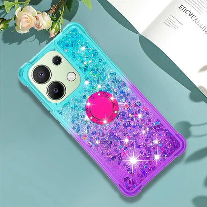 YB Quicksand Series-8 for Xiaomi Redmi Note 13 4G Case Bling Glitter Kickstand TPU Cover