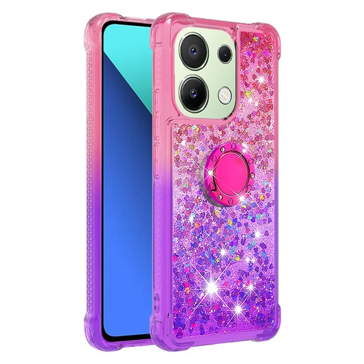 YB Quicksand Series-8 for Xiaomi Redmi Note 13 4G Case Bling Glitter Kickstand TPU Cover