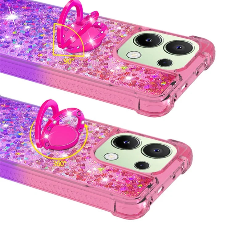 YB Quicksand Series-8 for Xiaomi Redmi Note 13 4G Case Bling Glitter Kickstand TPU Cover