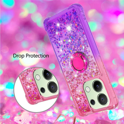 YB Quicksand Series-8 for Xiaomi Redmi Note 13 4G Case Bling Glitter Kickstand TPU Cover