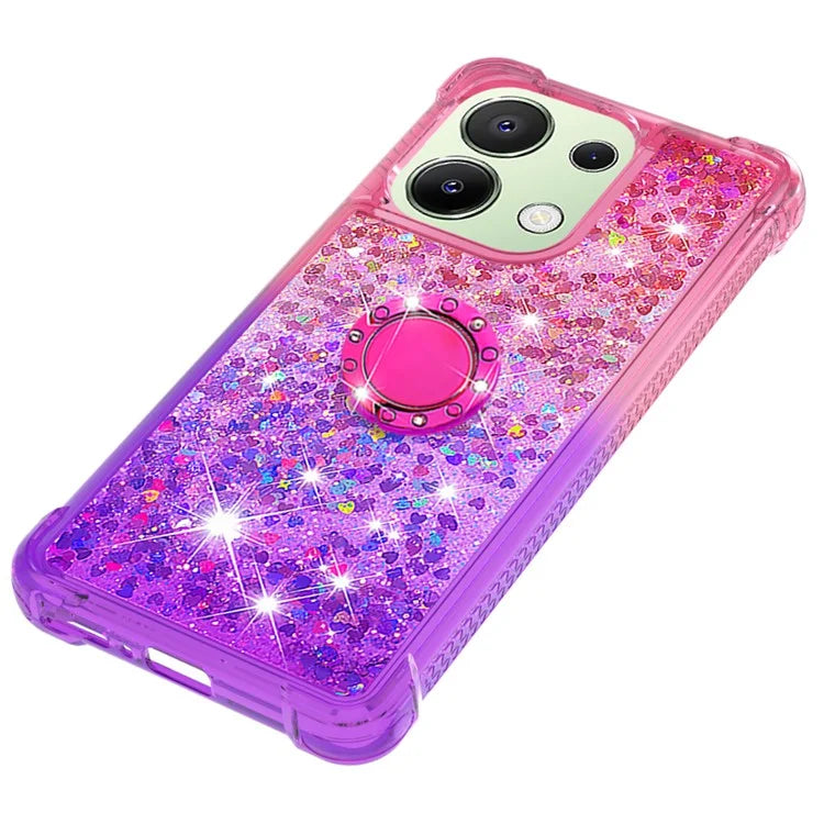 YB Quicksand Series-8 for Xiaomi Redmi Note 13 4G Case Bling Glitter Kickstand TPU Cover