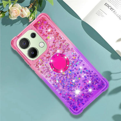 YB Quicksand Series-8 for Xiaomi Redmi Note 13 4G Case Bling Glitter Kickstand TPU Cover