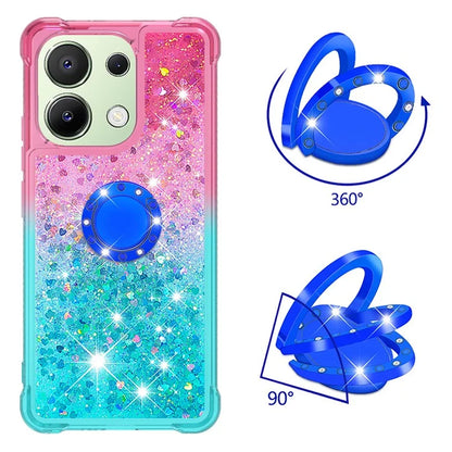 YB Quicksand Series-8 for Xiaomi Redmi Note 13 4G Case Bling Glitter Kickstand TPU Cover
