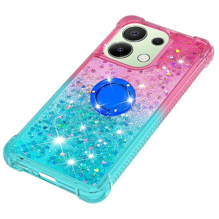 YB Quicksand Series-8 for Xiaomi Redmi Note 13 4G Case Bling Glitter Kickstand TPU Cover