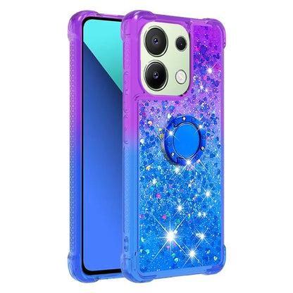 YB Quicksand Series-8 for Xiaomi Redmi Note 13 4G Case Bling Glitter Kickstand TPU Cover
