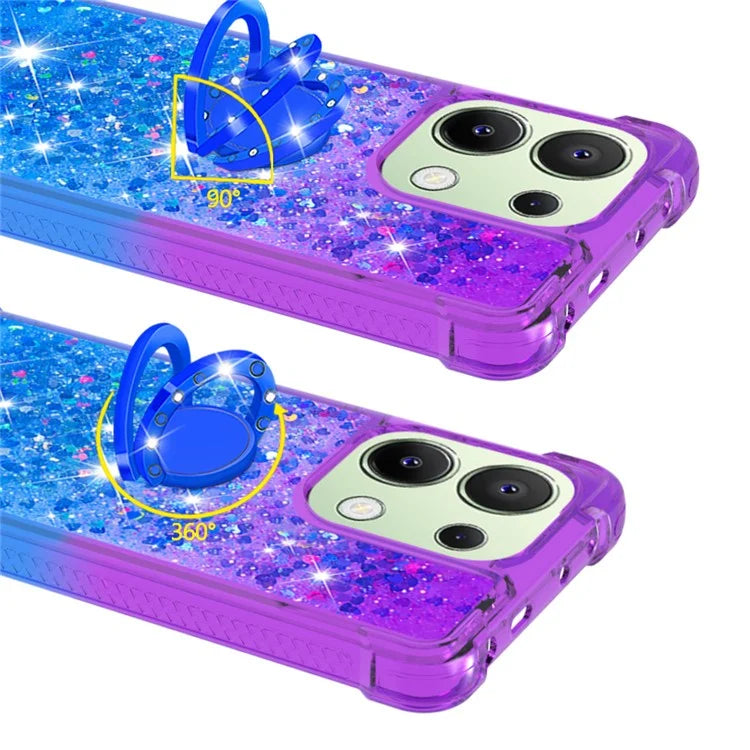 YB Quicksand Series-8 for Xiaomi Redmi Note 13 4G Case Bling Glitter Kickstand TPU Cover