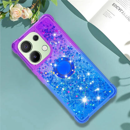YB Quicksand Series-8 for Xiaomi Redmi Note 13 4G Case Bling Glitter Kickstand TPU Cover