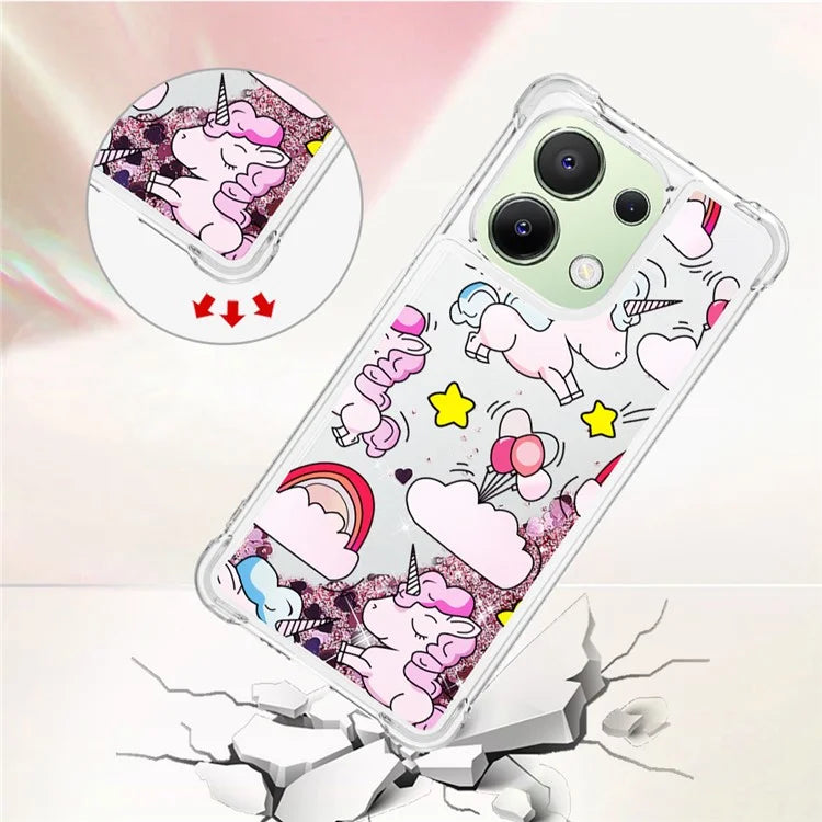 YB Quicksand Series-2 TPU Phone Case for Xiaomi Redmi Note 13 4G Quicksand Slim-Fit Phone Cover