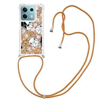 YB Quicksand Series-5 for Xiaomi Redmi Note 13 5G (Global) Slim-Fit TPU Case Pattern Phone Cover with Lanyard