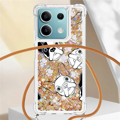 YB Quicksand Series-5 for Xiaomi Redmi Note 13 5G (Global) Slim-Fit TPU Case Pattern Phone Cover with Lanyard