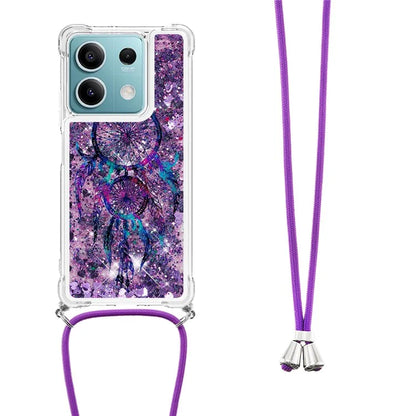 YB Quicksand Series-5 for Xiaomi Redmi Note 13 5G (Global) Slim-Fit TPU Case Pattern Phone Cover with Lanyard