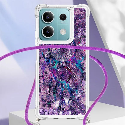 YB Quicksand Series-5 for Xiaomi Redmi Note 13 5G (Global) Slim-Fit TPU Case Pattern Phone Cover with Lanyard