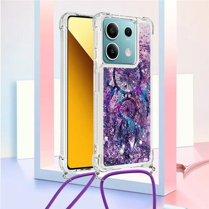 YB Quicksand Series-5 for Xiaomi Redmi Note 13 5G (Global) Slim-Fit TPU Case Pattern Phone Cover with Lanyard