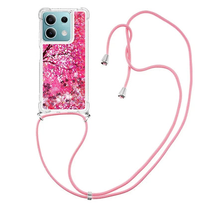YB Quicksand Series-5 for Xiaomi Redmi Note 13 5G (Global) Slim-Fit TPU Case Pattern Phone Cover with Lanyard
