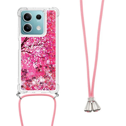 YB Quicksand Series-5 for Xiaomi Redmi Note 13 5G (Global) Slim-Fit TPU Case Pattern Phone Cover with Lanyard