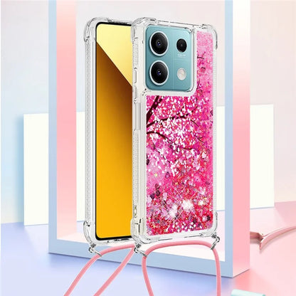 YB Quicksand Series-5 for Xiaomi Redmi Note 13 5G (Global) Slim-Fit TPU Case Pattern Phone Cover with Lanyard