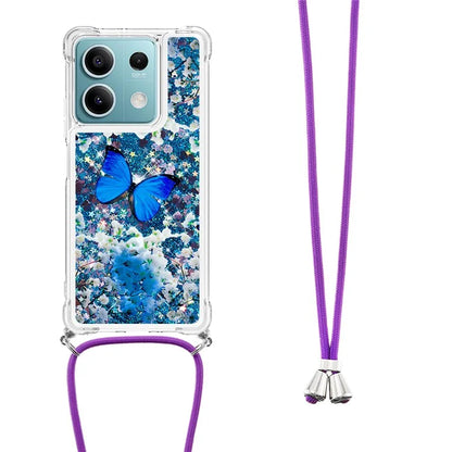 YB Quicksand Series-5 for Xiaomi Redmi Note 13 5G (Global) Slim-Fit TPU Case Pattern Phone Cover with Lanyard
