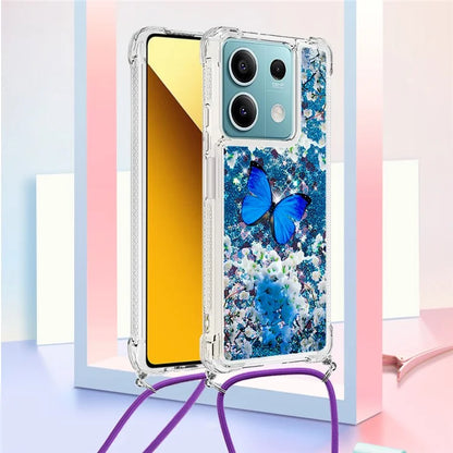 YB Quicksand Series-5 for Xiaomi Redmi Note 13 5G (Global) Slim-Fit TPU Case Pattern Phone Cover with Lanyard
