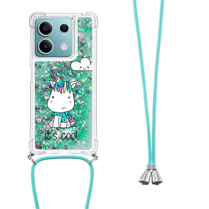 YB Quicksand Series-5 for Xiaomi Redmi Note 13 5G (Global) Slim-Fit TPU Case Pattern Phone Cover with Lanyard