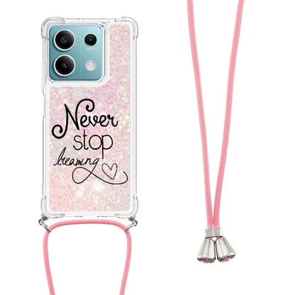 YB Quicksand Series-5 for Xiaomi Redmi Note 13 5G (Global) Slim-Fit TPU Case Pattern Phone Cover with Lanyard