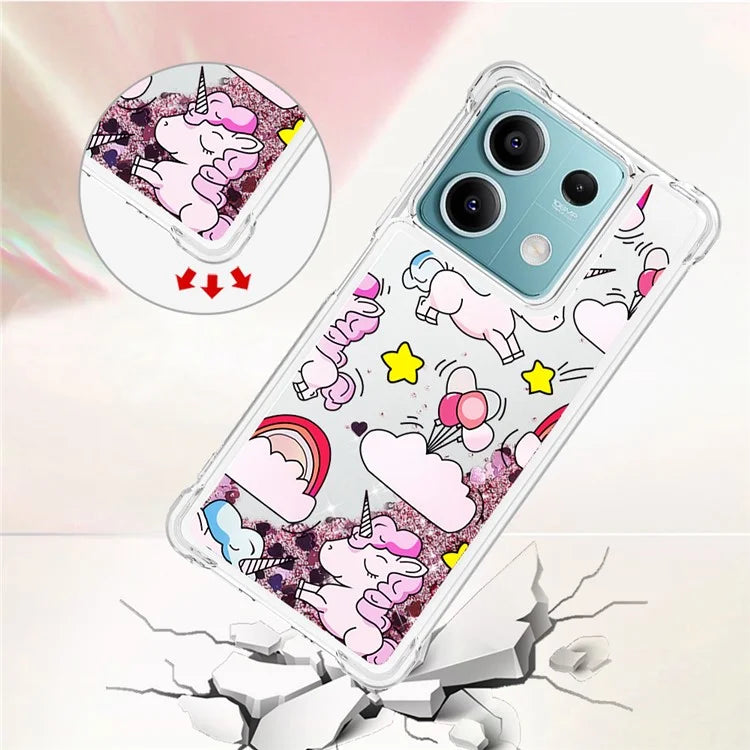 YB Quicksand Series-2 For Xiaomi Redmi Note 13 5G (Global) Moving Quicksand Phone Case Patterned TPU Cover