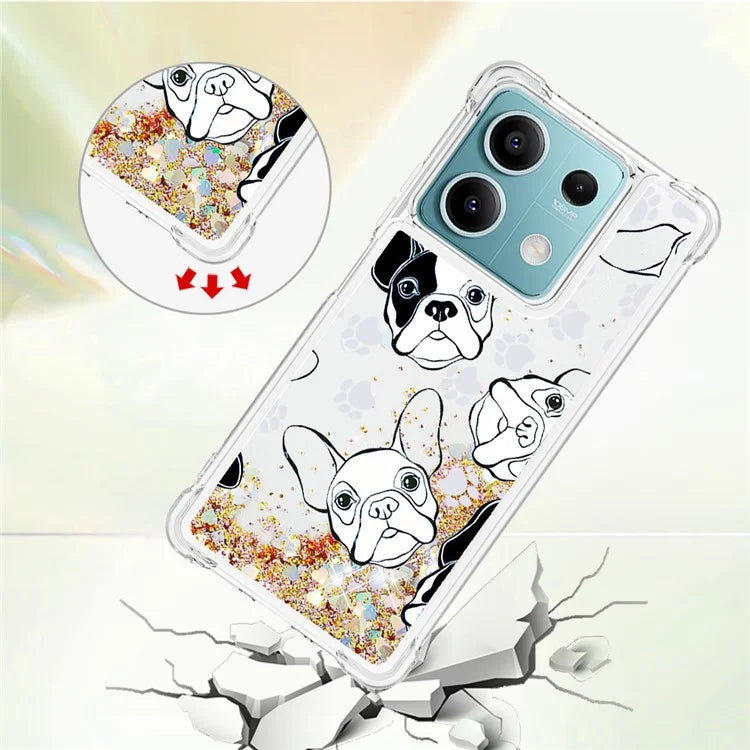YB Quicksand Series-2 For Xiaomi Redmi Note 13 5G (Global) Moving Quicksand Phone Case Patterned TPU Cover