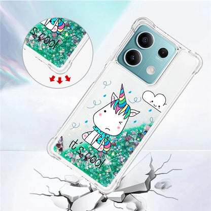 YB Quicksand Series-2 For Xiaomi Redmi Note 13 5G (Global) Moving Quicksand Phone Case Patterned TPU Cover