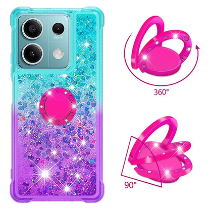 YB Quicksand Series-8 for Xiaomi Redmi Note 13 5G Case with Ring Kickstand Liquid Sparkle TPU Phone Cover