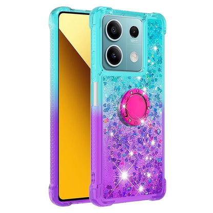 YB Quicksand Series-8 for Xiaomi Redmi Note 13 5G Case with Ring Kickstand Liquid Sparkle TPU Phone Cover