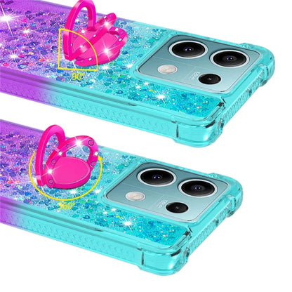 YB Quicksand Series-8 for Xiaomi Redmi Note 13 5G Case with Ring Kickstand Liquid Sparkle TPU Phone Cover